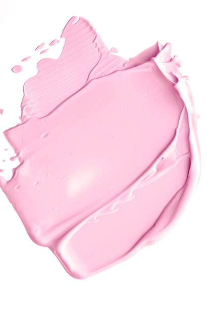 Blush pink beauty cosmetic texture isolated on white background smudged makeup emulsion cream smear ...