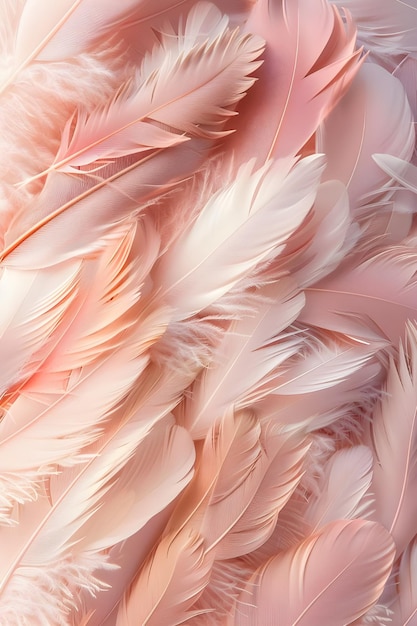 Blush Pink and Rose Gold Feather Pattern