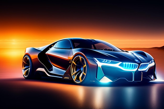 A bmw concept car is shown in this illustration.