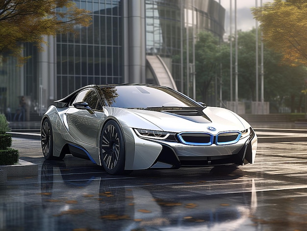 BMW i8 모델 자동차 사진