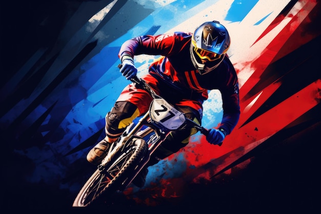 BMX racer sport concept poster
