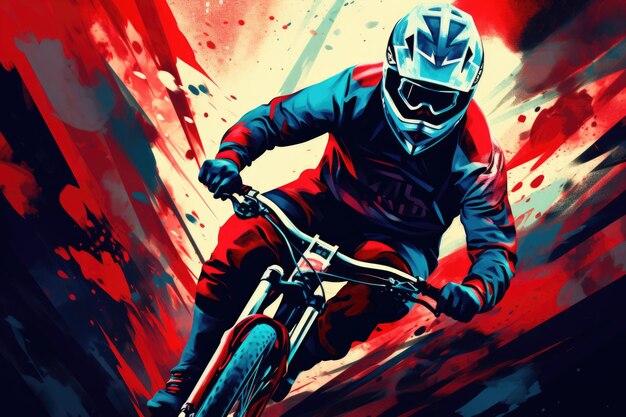 BMX racer sport concept poster