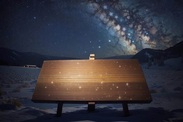 Board against a starry night sky