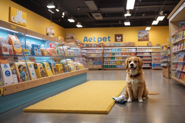 Board in front of a pet store for petrelated products