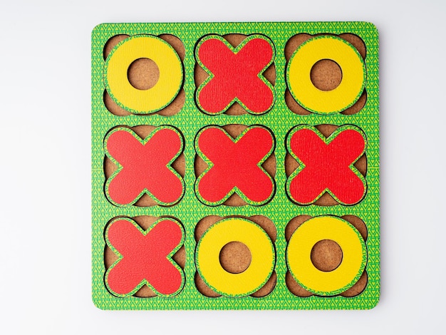 Board game tictactoe tic tac toe game crosses win view from
above