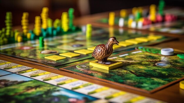 A board game with a duck on it