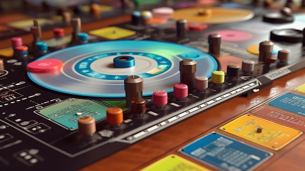 A board game with a wheel of fortune on it