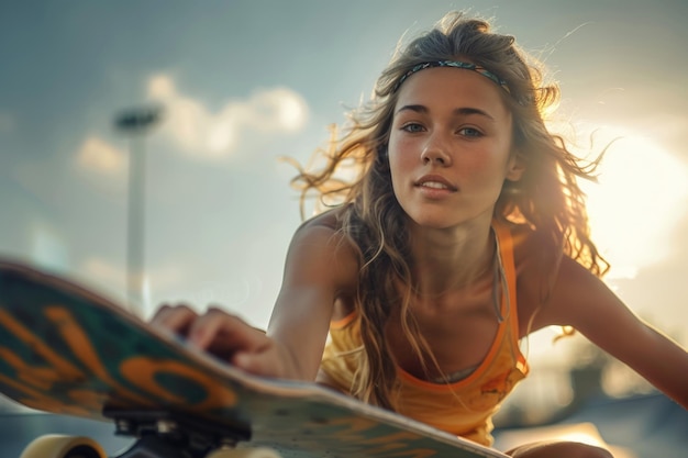 Board queens female skateboarder highlighting the skill style and resilience of women who defy expectations embracing the thrill of the pavement and the freedom of the skatepark