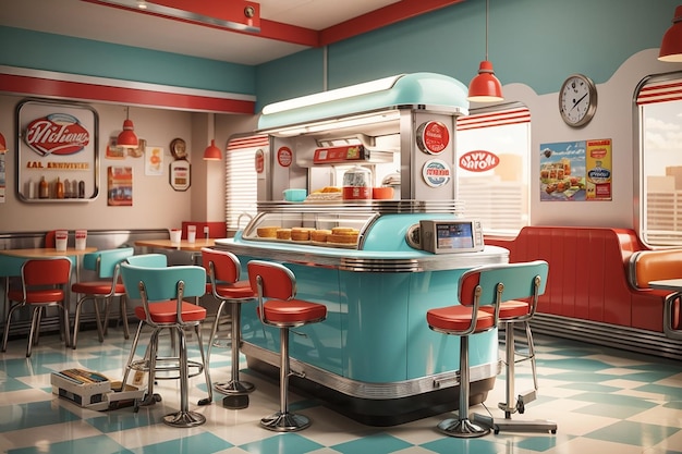 Board in a retro diner for a nostalgic product