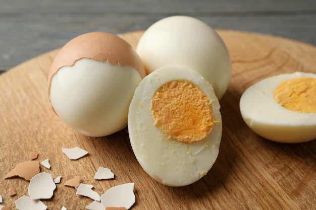 Board with boiled eggs