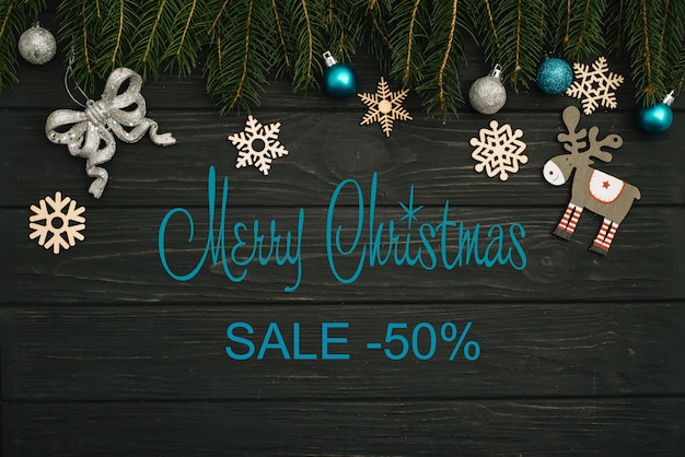 Фото Доска с сообщением merry christmas sale.