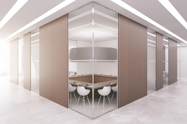 Boardroom with wooden panels