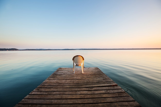 Photo boardwalk on the lake