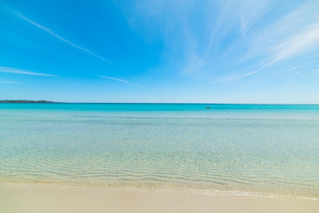 Boat alone in the sea