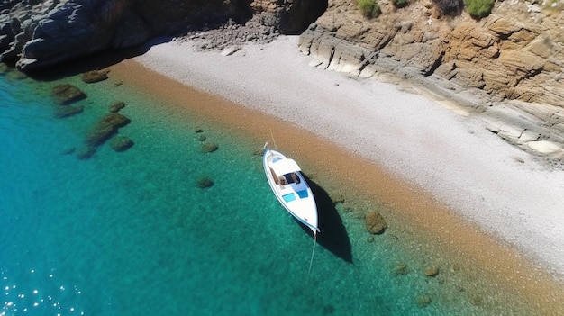 A boat on a beach in greece