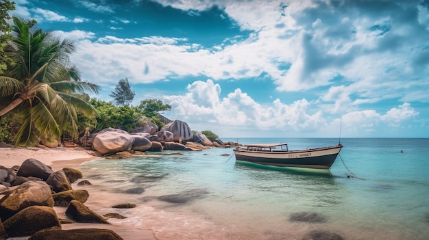 A boat on the beach in koh samui