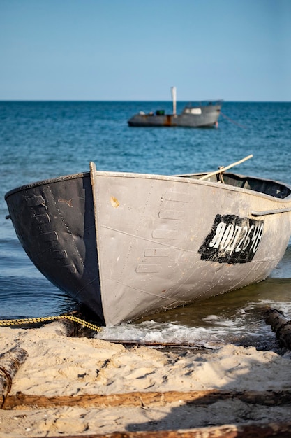 A boat on a beach