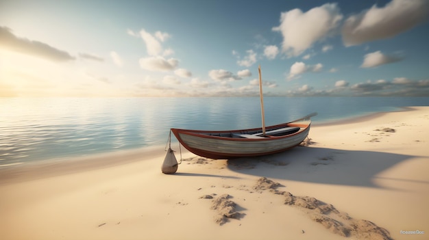 Photo a boat on a beach