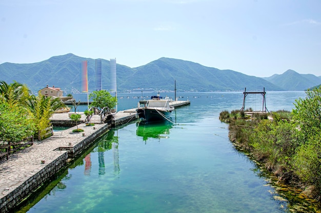 A boat in a body of water