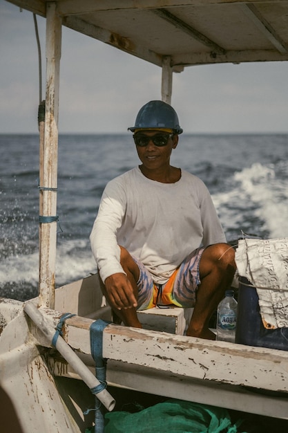 Capitano di barca, bali, indonesia. viaggi