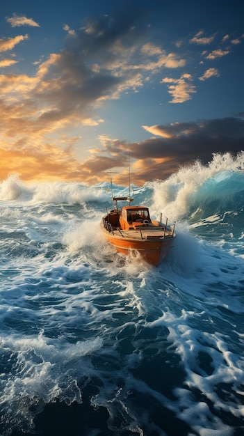иллюстрация лодки HD 8K обои Фотографическое изображение