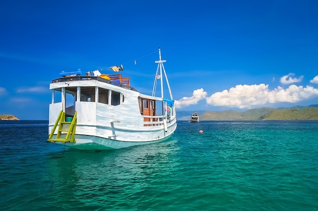 Boat on the indonesian ocean waters