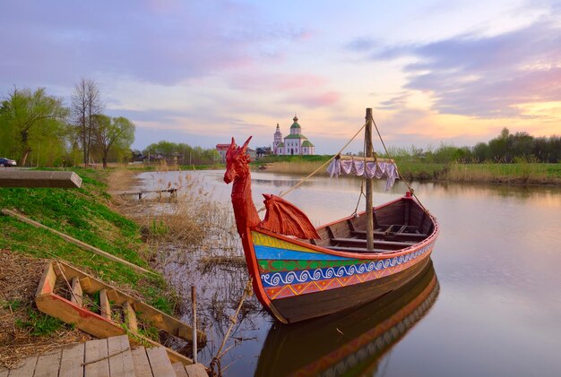 Boat on the Kamenka river