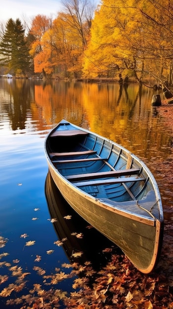 boat lake autumn tranquility grace landscape zen harmony rest calmness unity harmony photography