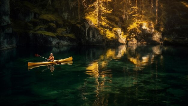 写真 湖水屋外旅行人風景川自然風景 ジェネレーティブ・ai