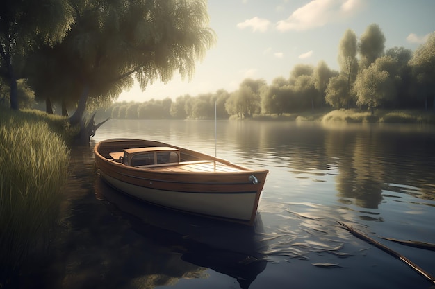 A boat on the lake