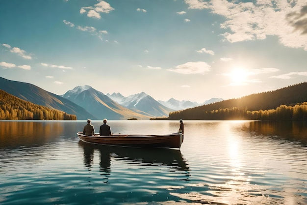 a boat in the lake