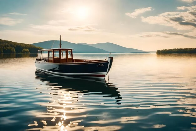 a boat in the lake