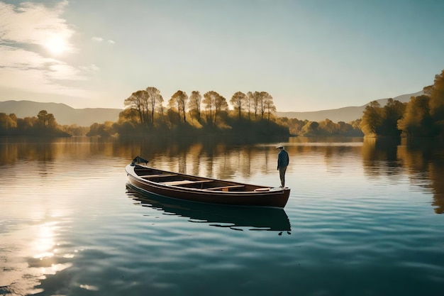 a boat in the lake