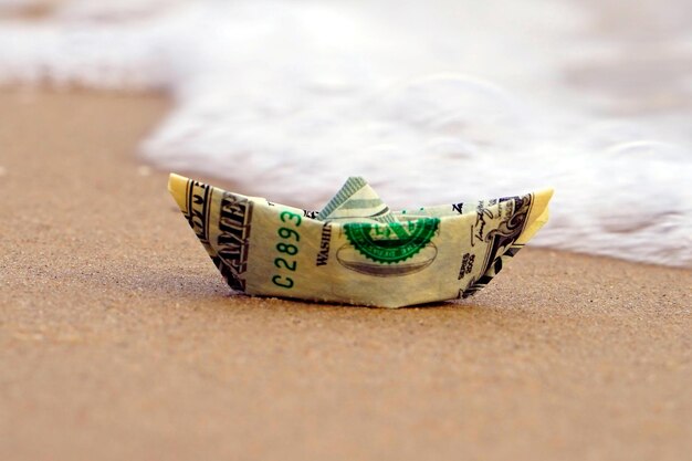 A boat made of paper money