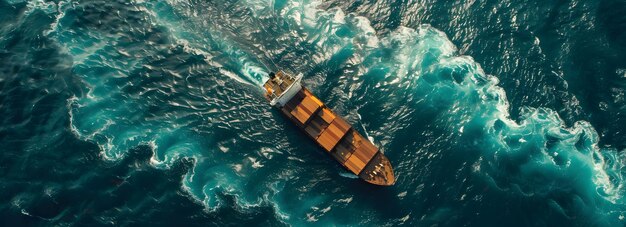 a boat in the ocean with a yellow hull