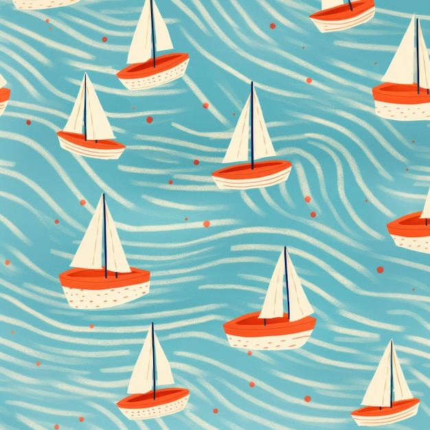 Boat pattern watercraft sailboat vehicle | Premium AI-generated image