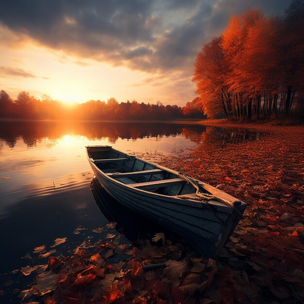 boat in peaceful lake