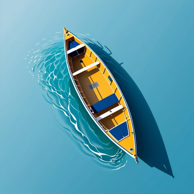 A boat realistic isolated image with a shadow