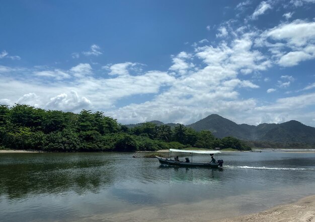 A boat in rio don diego in santa marta colombia