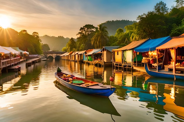 A boat on the river in thailand