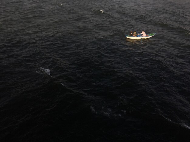 Boat sailing in sea