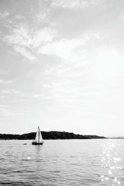 Boat sailing in sea