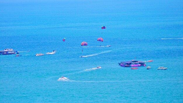 Boat sailing in sea