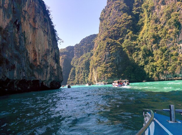 Boat sailing in sea