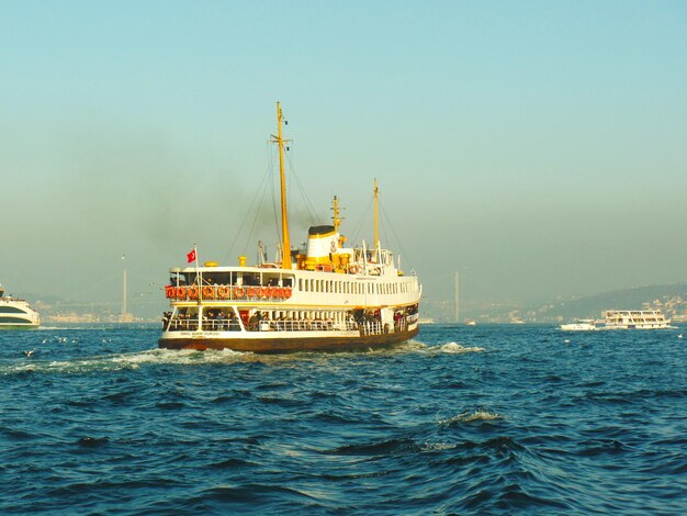 Boat sailing in sea