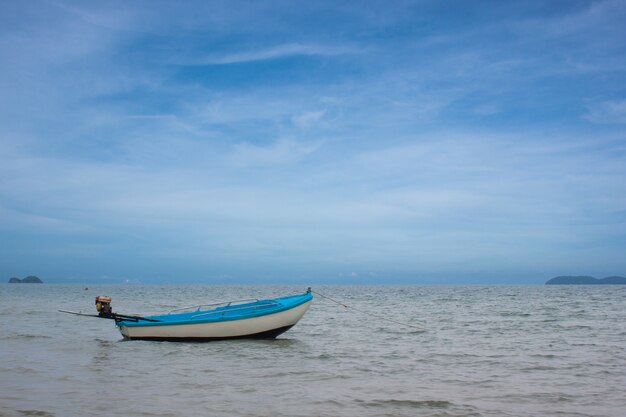 boat in the sea with beautyful sky