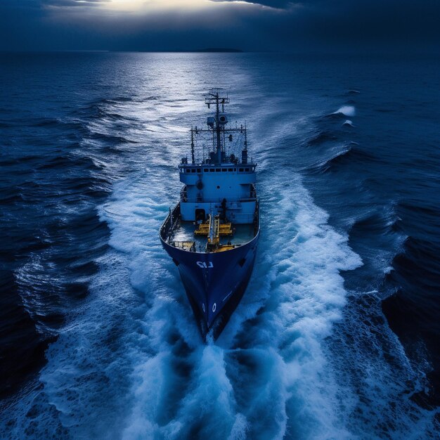 A boat on stormy sea