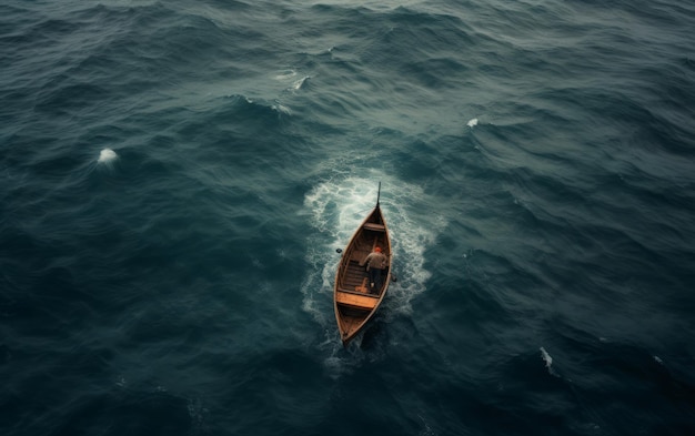 boat in stormy sea