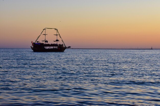 boat at sunset