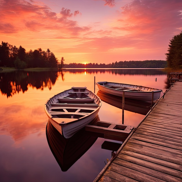 Boat in a sunset